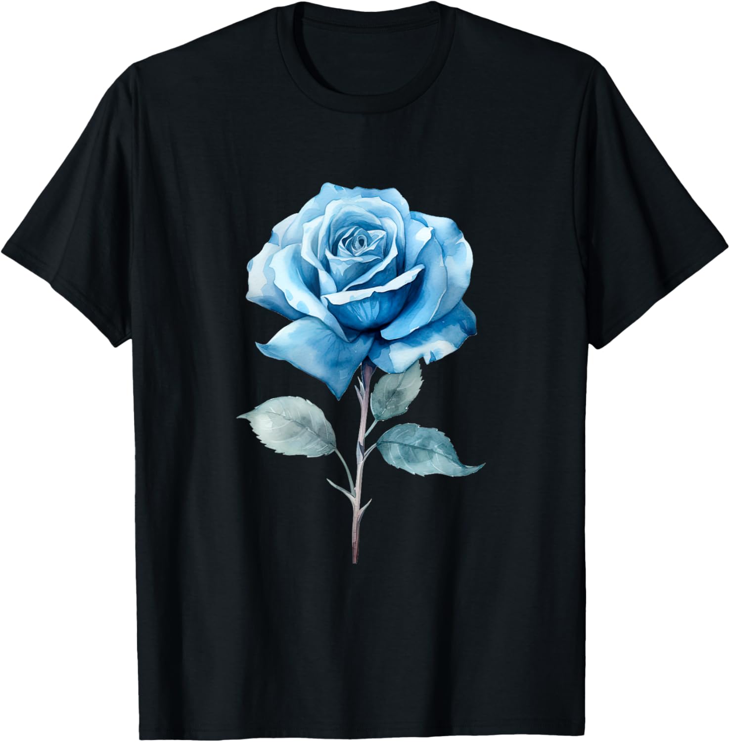 Rose Flower Floral Blue Watercolor