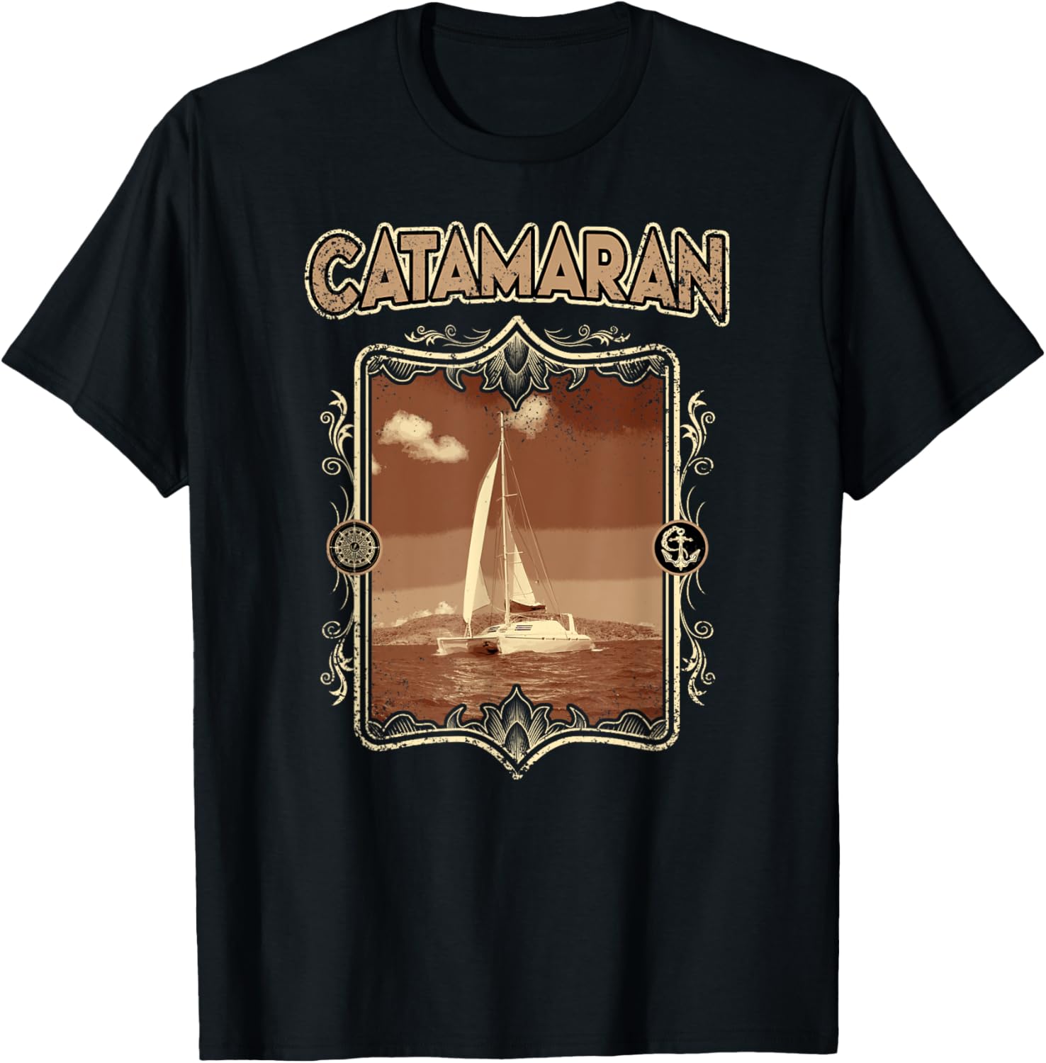 Catamaran Sailing Yachting Sailor Vintage Boat Catamaran