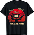 Pew Madafaka Funny Cat Crazy Cat Retro Graphic Peng Gun T Shirt