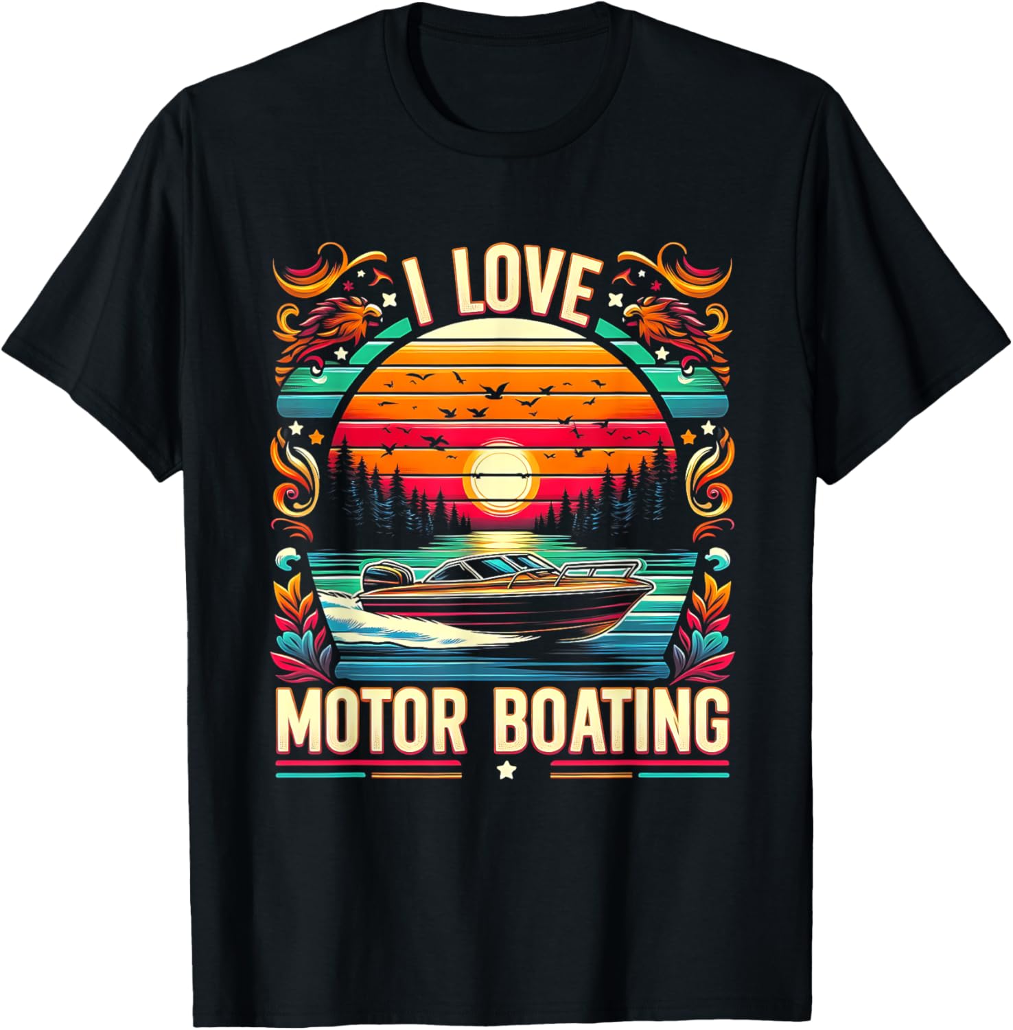 I Love Motor Boating Motorboating Sunset Motorboat Sport