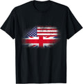 Half American Half British T Shirt UK USA Flags Britain Women Kids Men