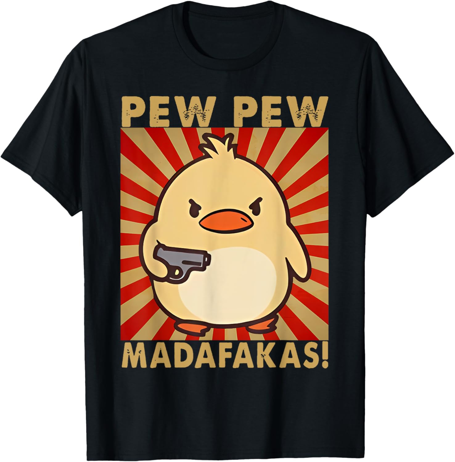 Pew Madafakas Pew Funny Meme Duck Goose Retro With Gun
