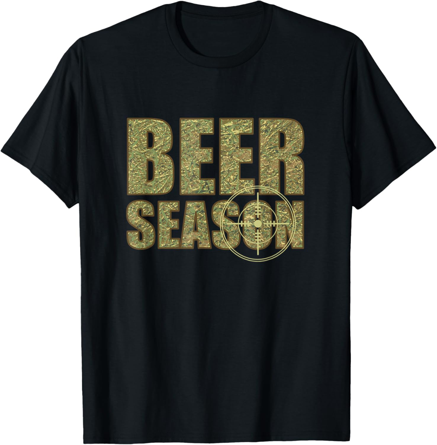 Beer Season Funny Camo Deer Hunting Gun Scope Graphic Mens