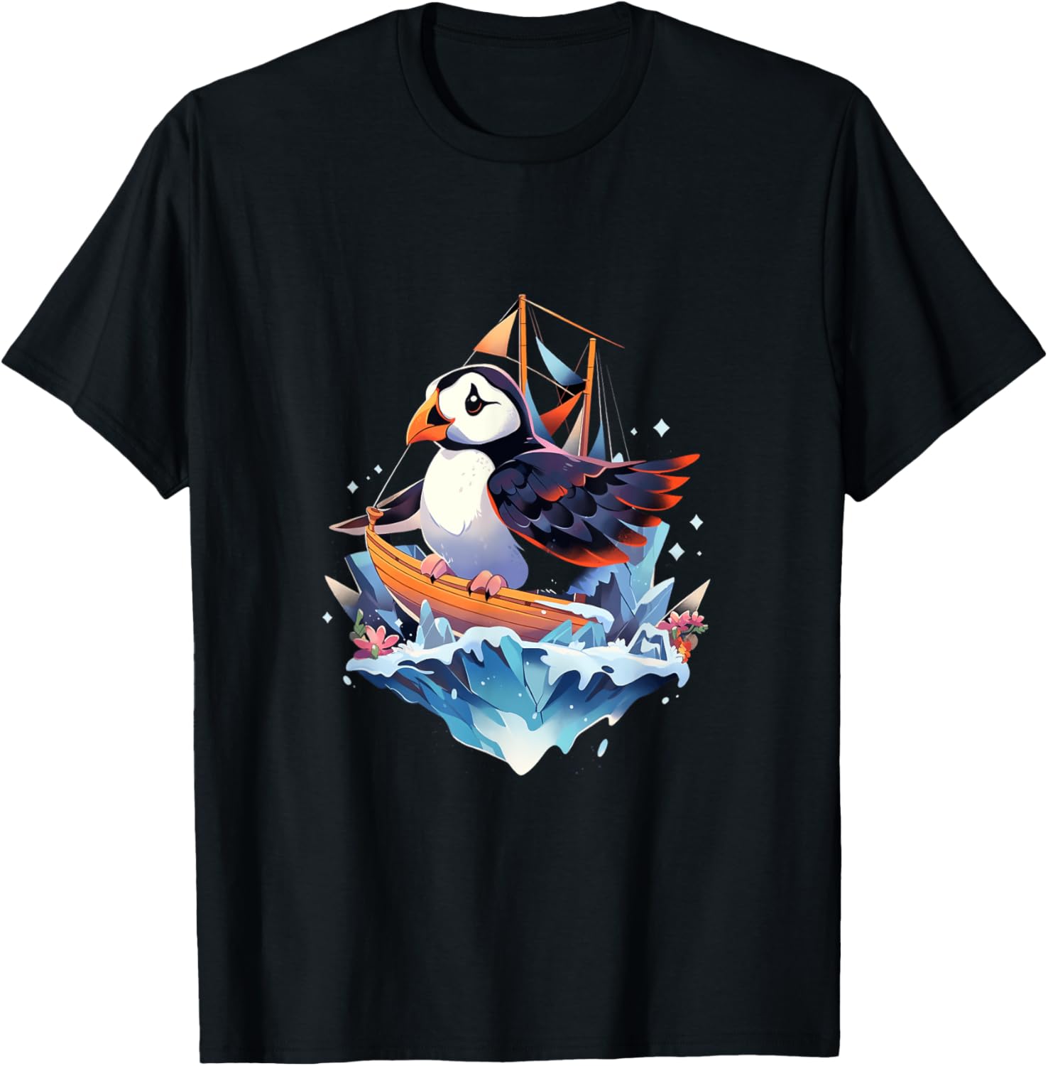 Ice Sailing Puffin Bird Ice Sailor Ice Boat