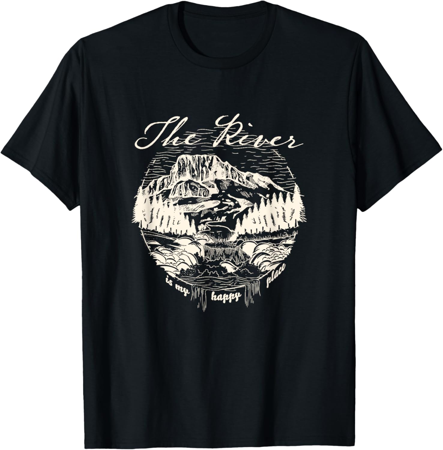 The River Is My Happy Place Hand Drawn River Camping Hiking