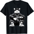 Thug Cat Gangster Kitty Cat With Gun Funny Cat Lovers Design T