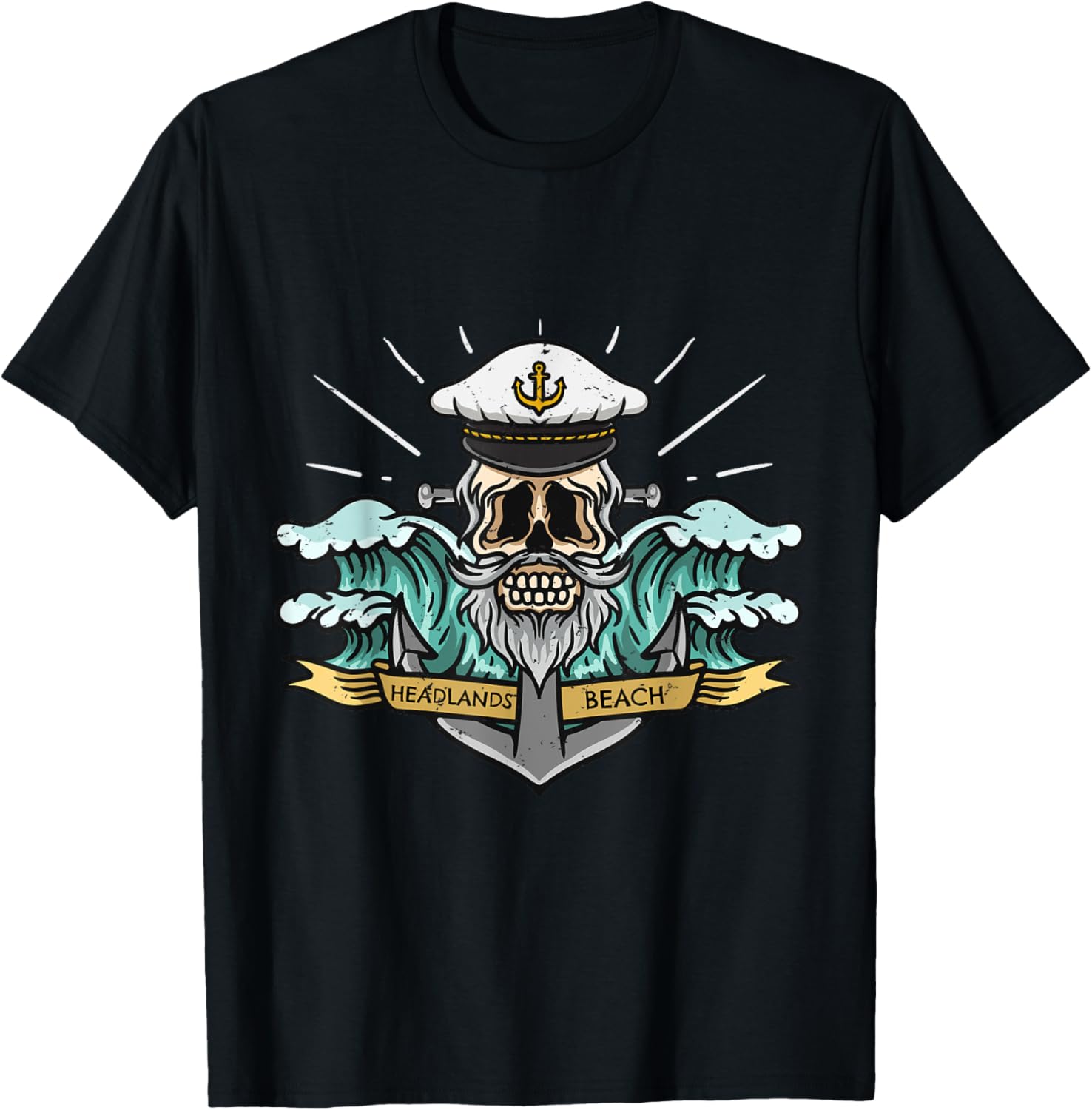 Headlands Beach Ohio Sea Captain Pirate Skull Nautical Men Women Kids
