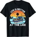Retro Pontoon Boat Art Men Women Pontoon Boat