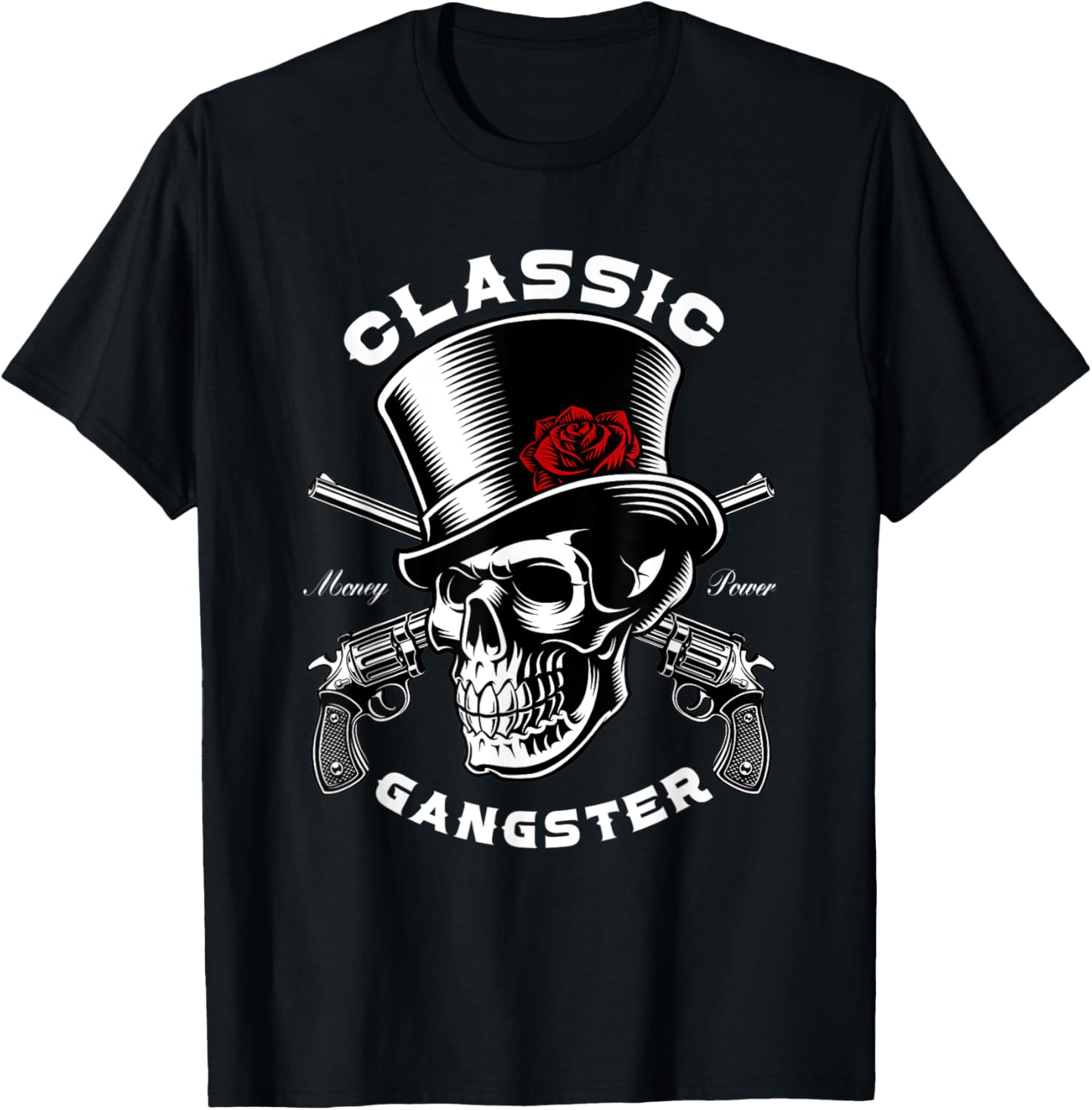 Mafia Boss Classic Gangster Skull With Guns Gentleman