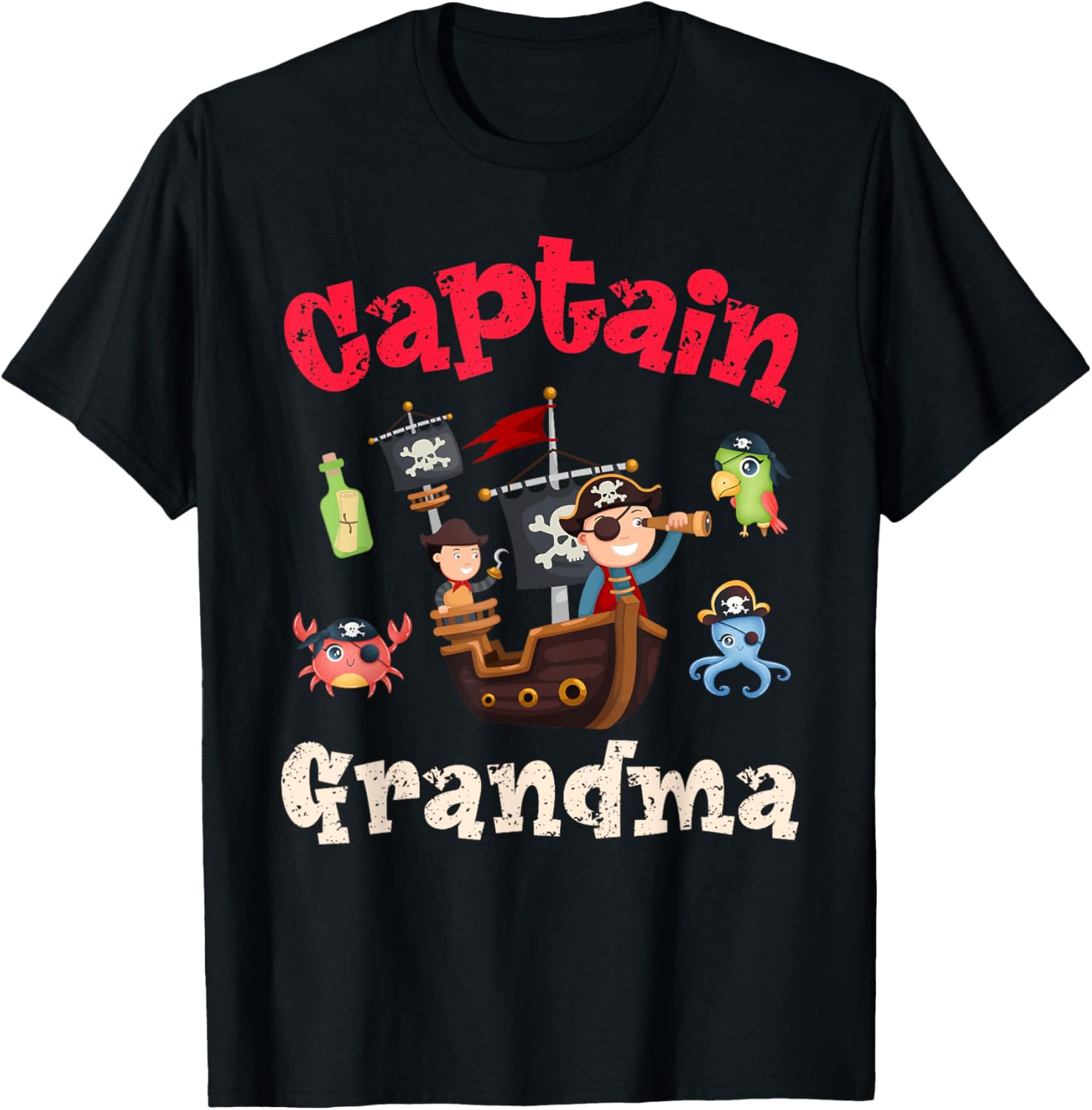 Captain Grandma Summer Humor Beach Cruise Boating Pirate