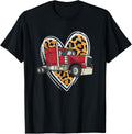 Diesel Truck Driver Love Leopard Heart Girls Womens