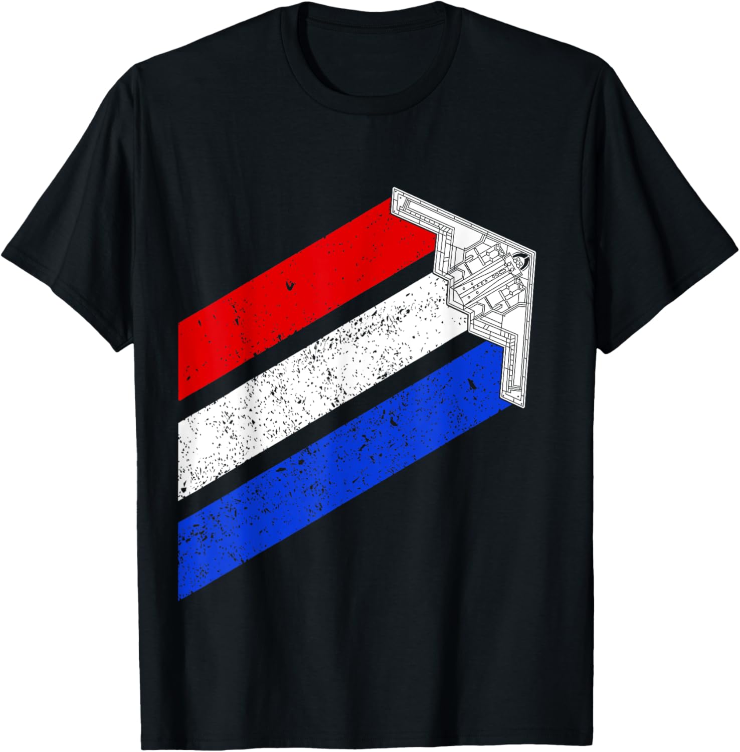 B 2 Bomber Vintage Usa Contrails Red White Blue Stealth B2