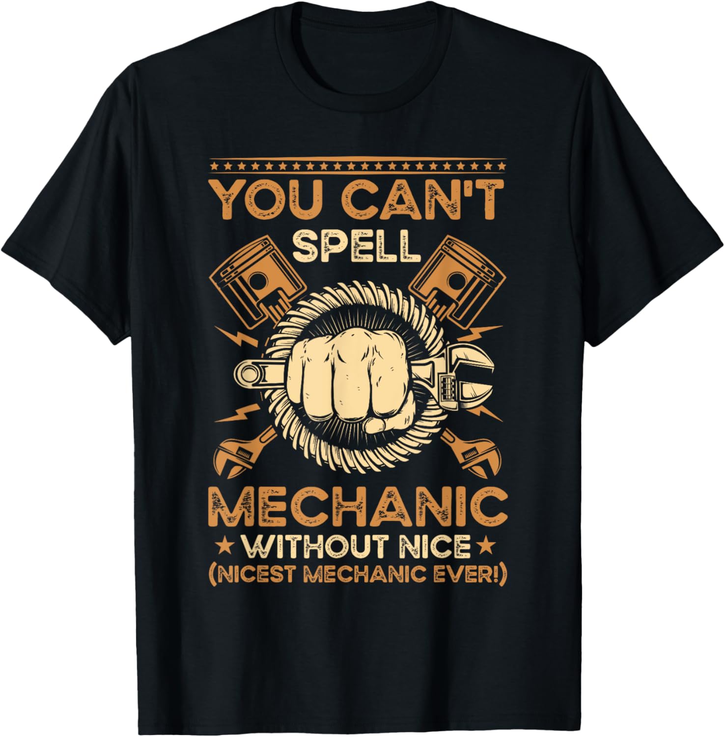 Funny Can T Spell Slogan Veteran Diesel Mechanic