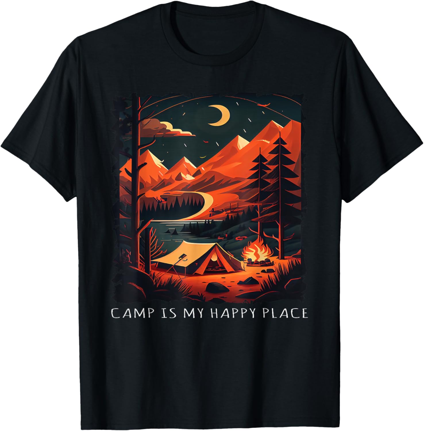 Camp Is My Happy Place funny retro camping
