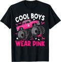 Cool Boys Wear Pink Monster Truck Breast Cancer Awareness