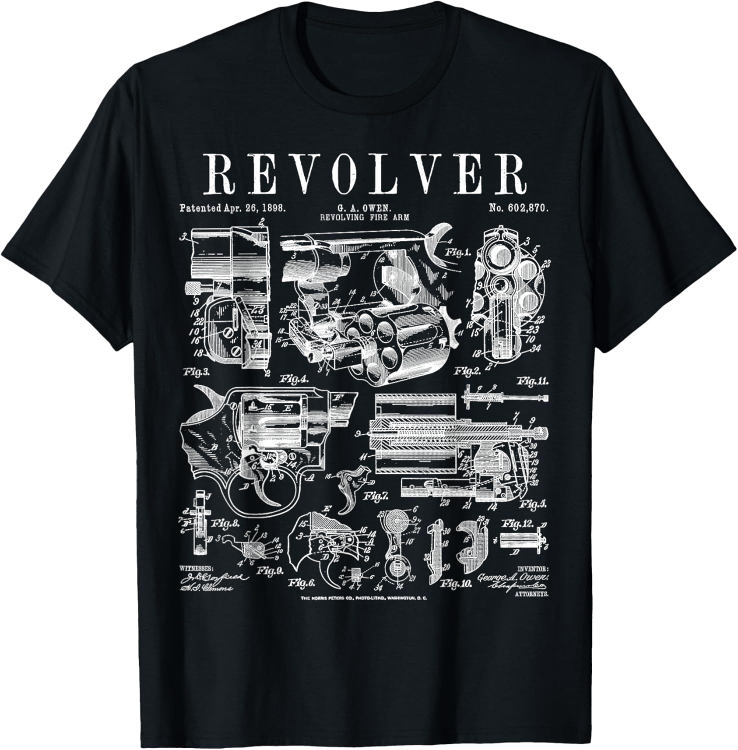 Revolver Handgun Revolving Firearm Vintage Gun Patent Print