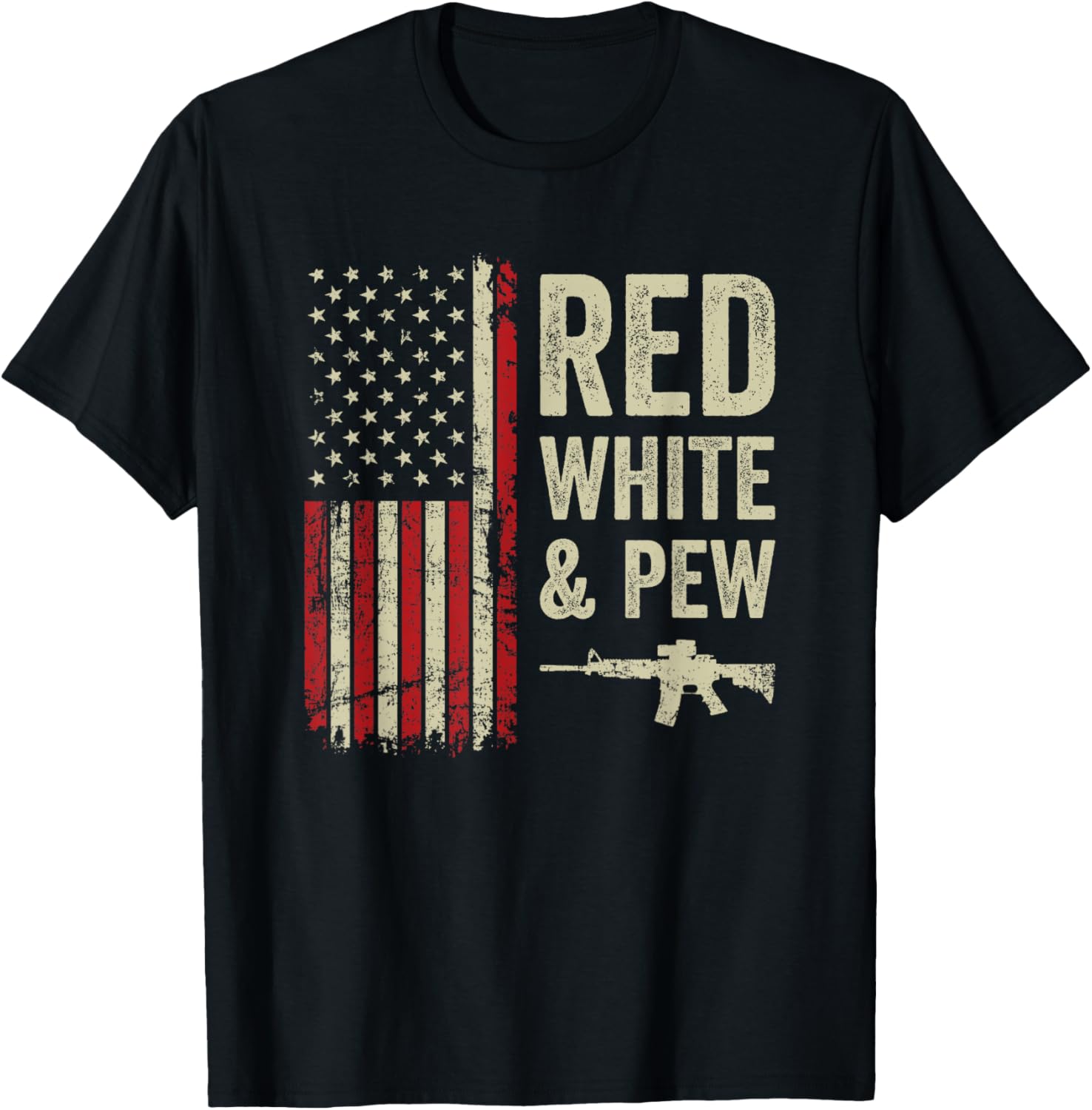 Red White Pew Usa Flag Pro Guns 4Th Of July Funny Gun