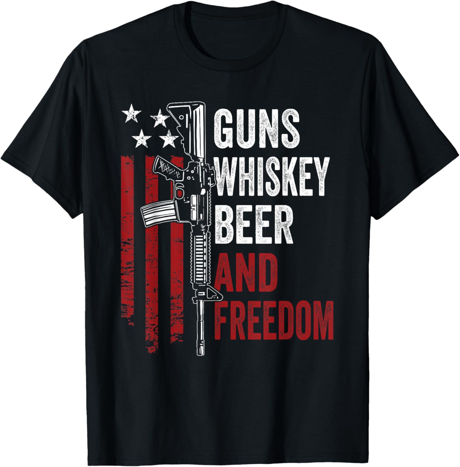 Guns Whisky Beer Freedom Funny Drinking Ar15 Gun