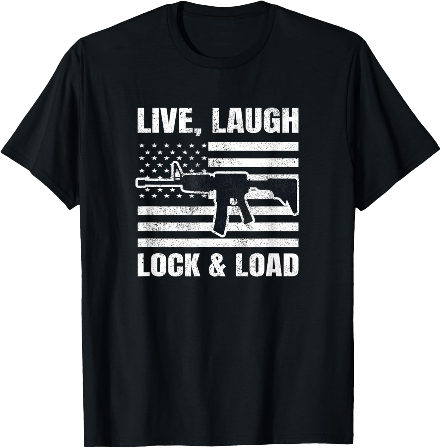 Live Laugh Lock Load Patriot American Flag Gun Owner T Shirt Women