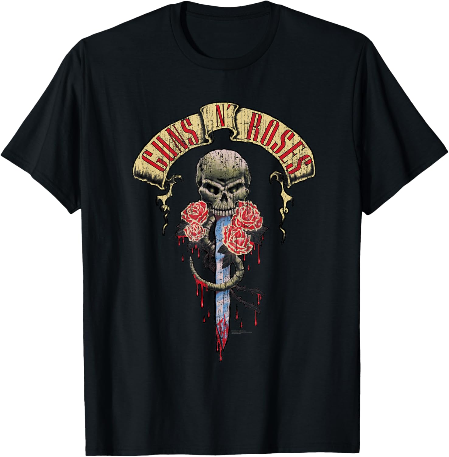 Guns N Roses Dagger Skull T Shirt