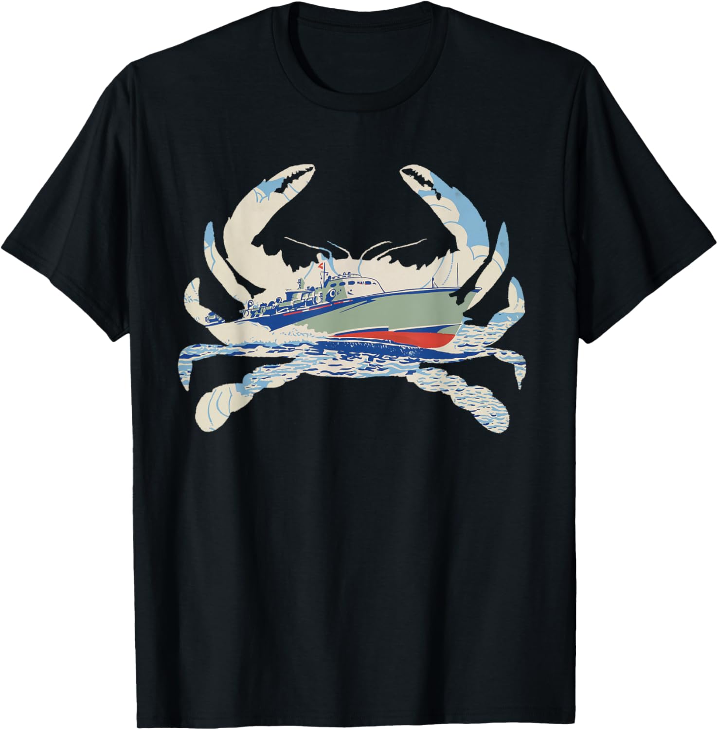 Blue Crab Silhouette Crabbing Boat