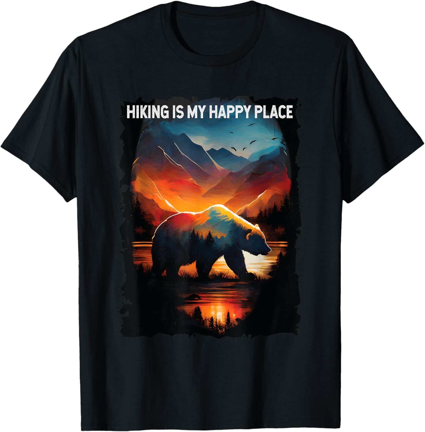 Hiking Is My Happy Place bear hiking camping mountains