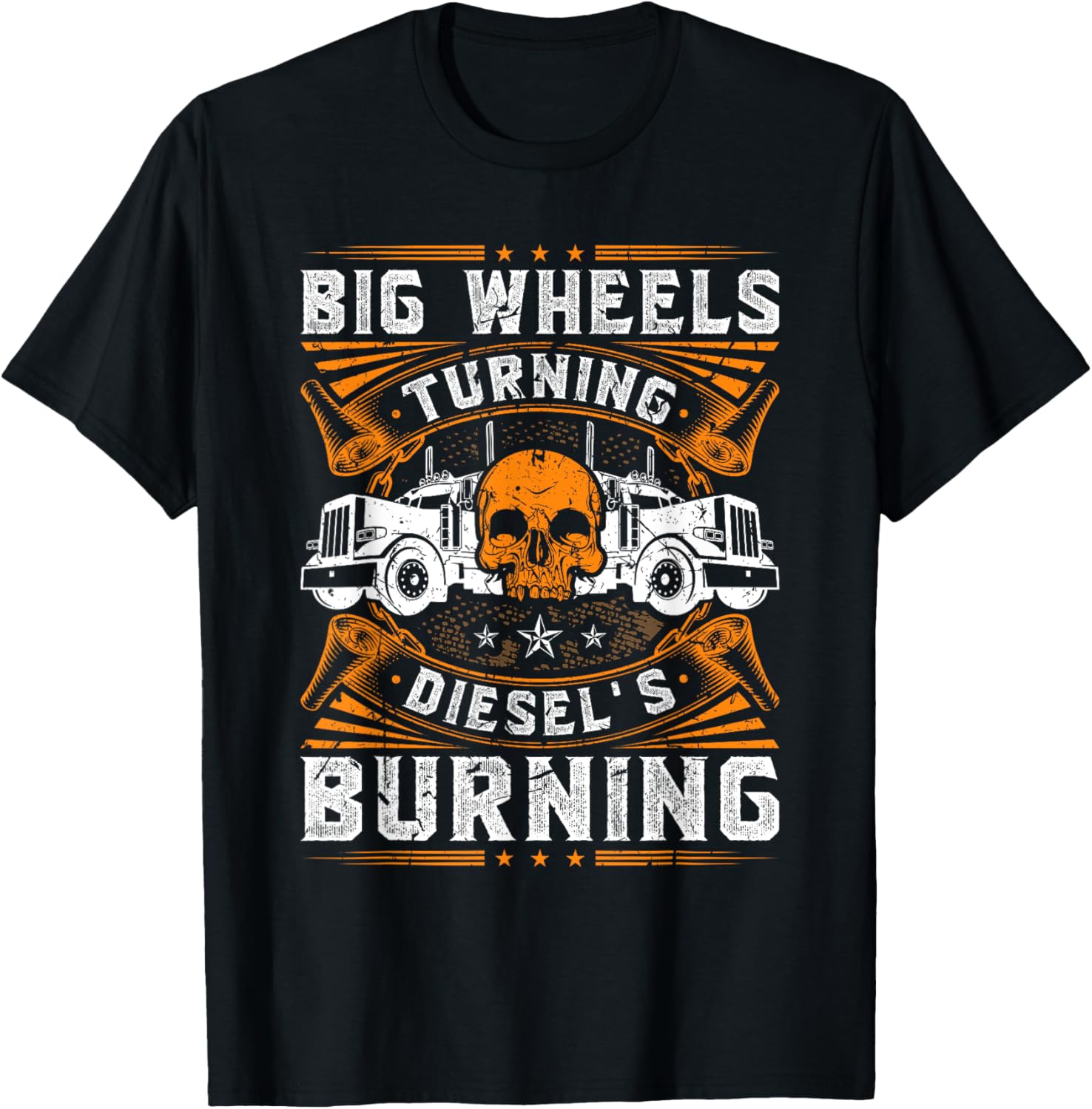 Big Wheels Turning Diesel Truck Driver Trucker