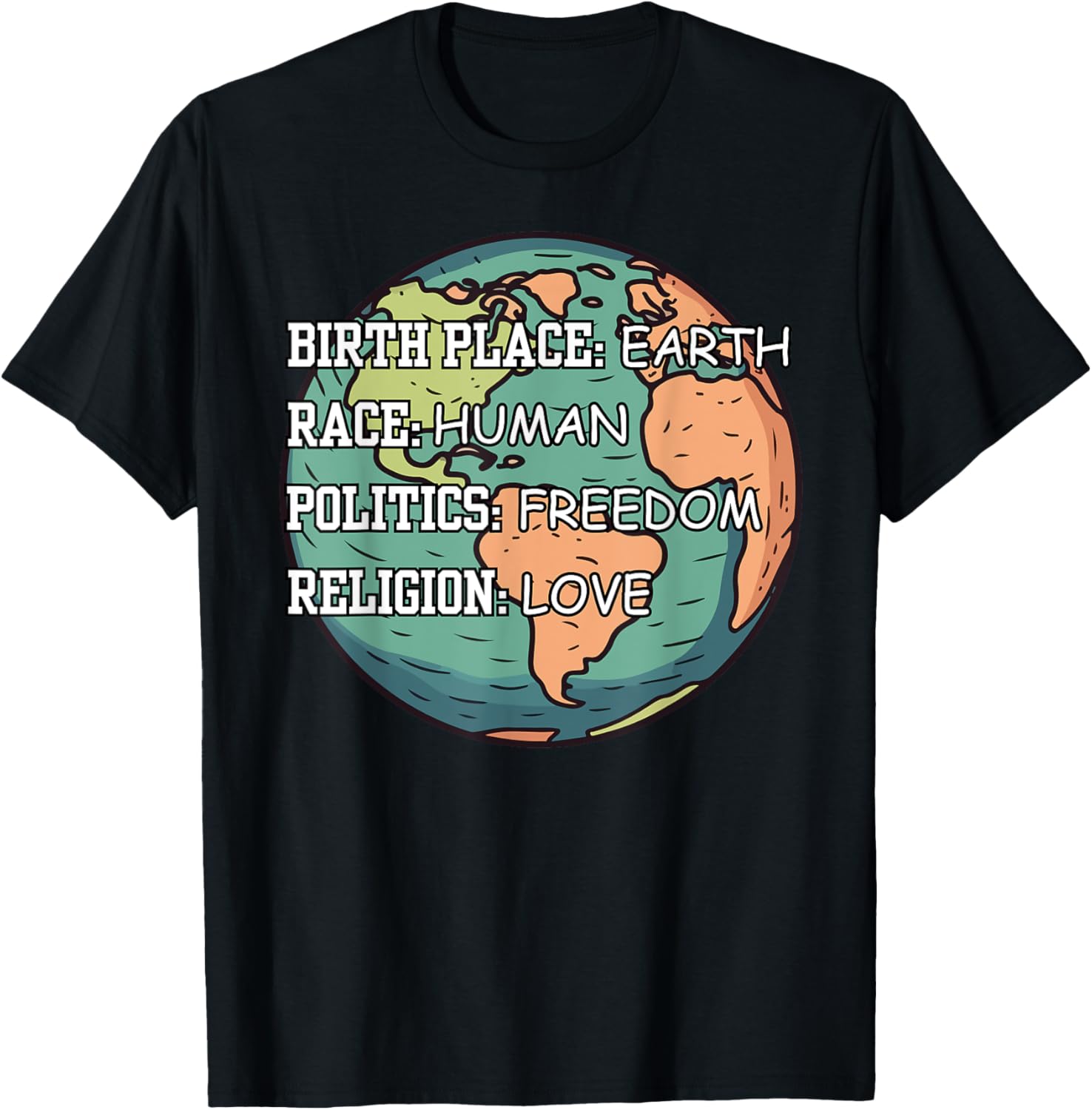 Birth Place Earth Race Human Politics Freedom Religion Love