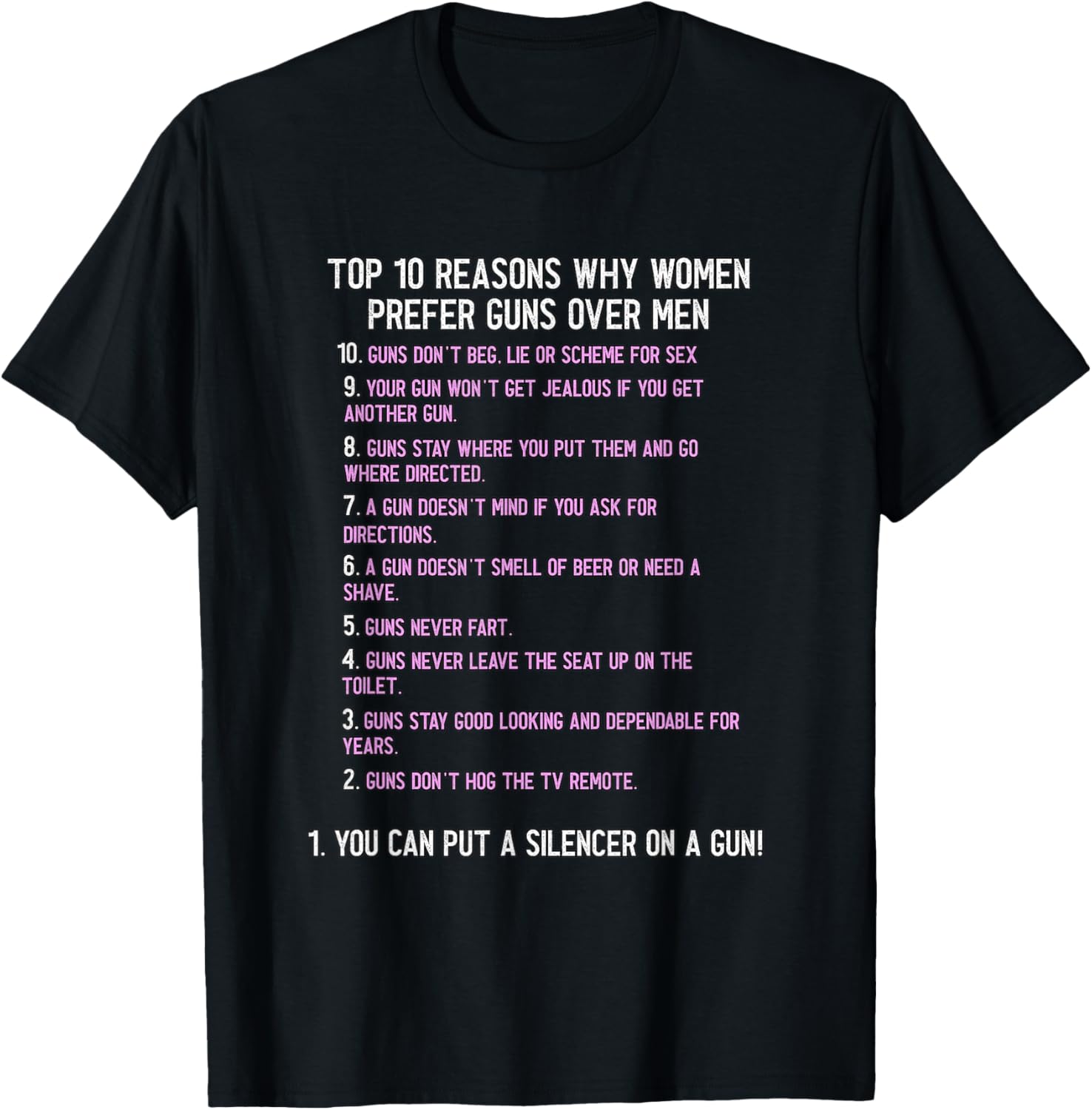 Reasons Why Women Prefer Guns Over Men Shirt Funny