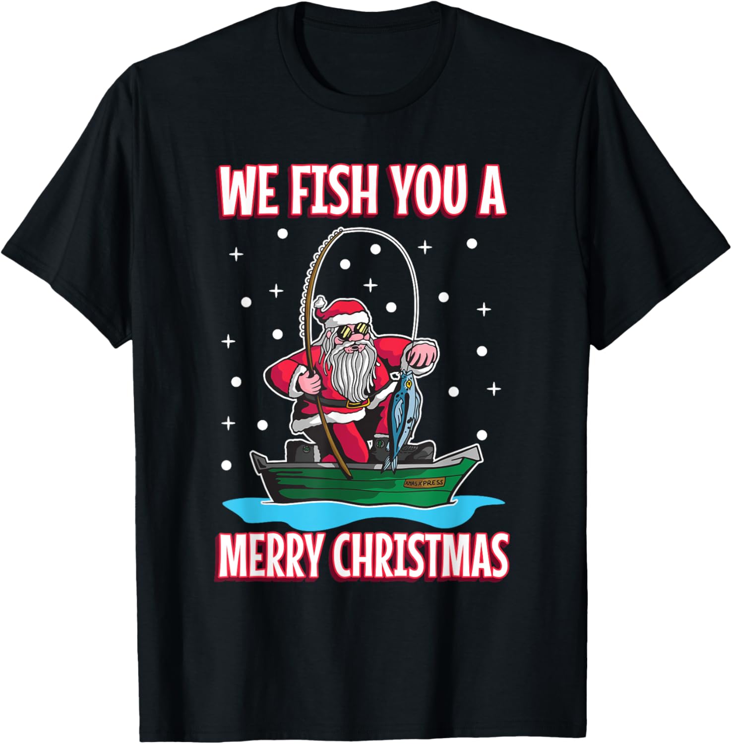 Christmas Costume Fisherman Fishing Funny Cool Santa Claus