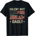 Silent But Dadly Ar15 Usa Flag Funny Mens Fathers Day Gun