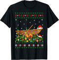 Kayaking Ugly Xmas Lights Santa Hat Kayak Boat