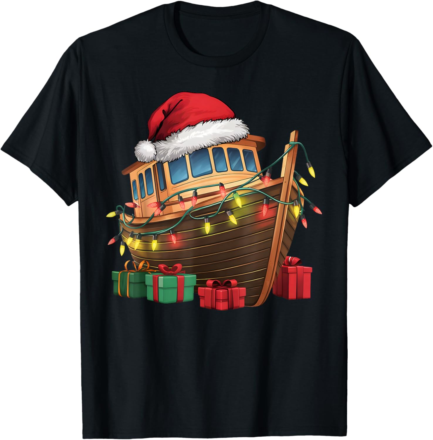 Xmas Lighting Santa Hat Boat Christmas