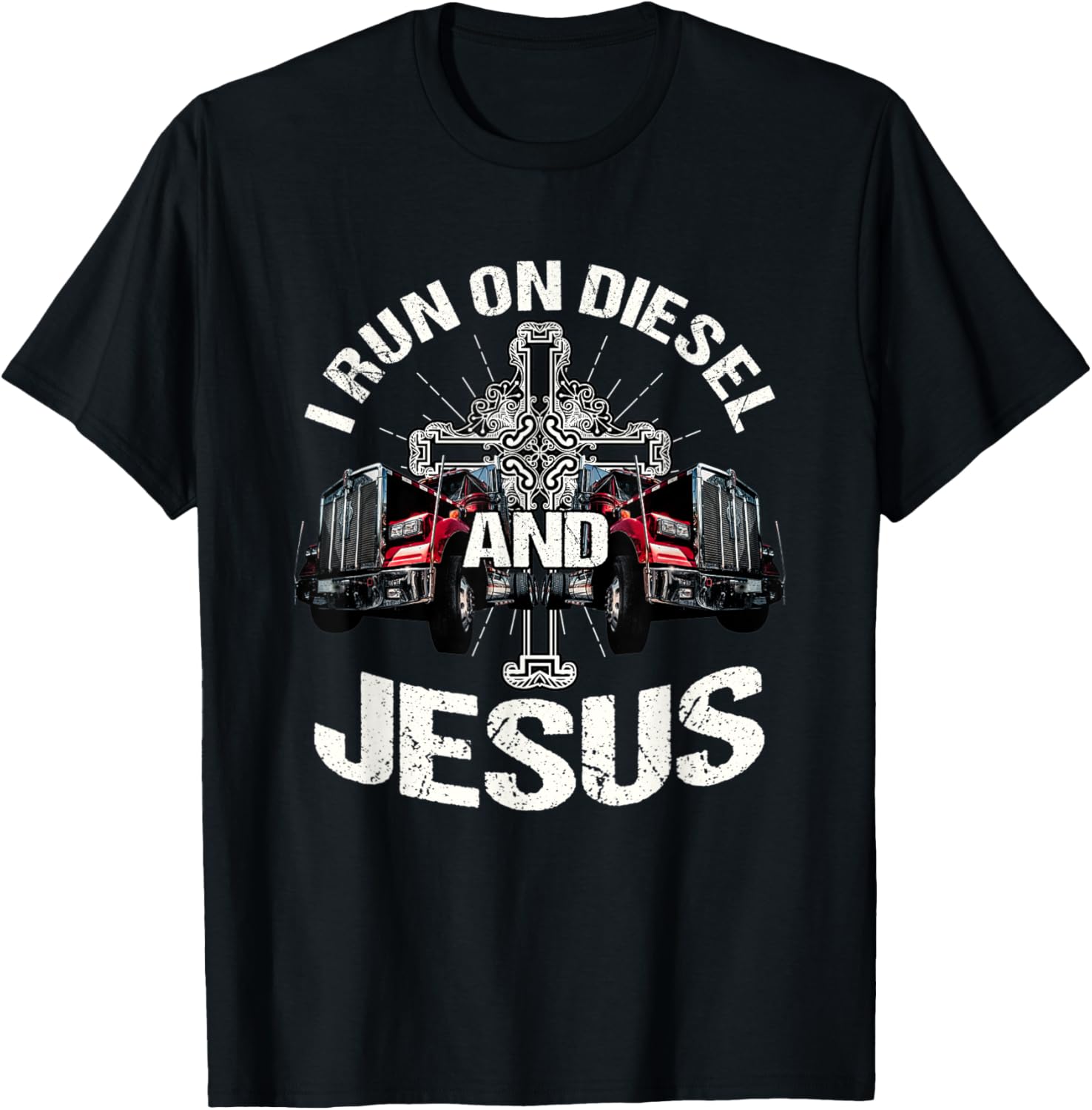 Trucker Gifts Jesus Diesel Tractor Trailer 18 Wheeler