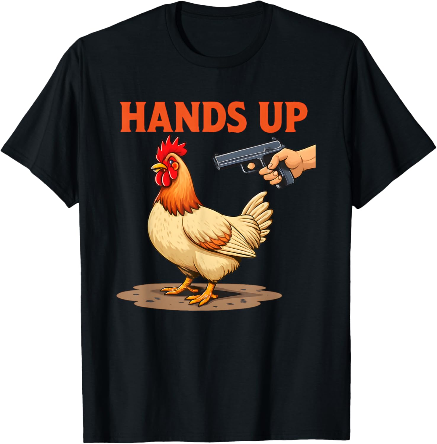Chicken With Gun Hands Up