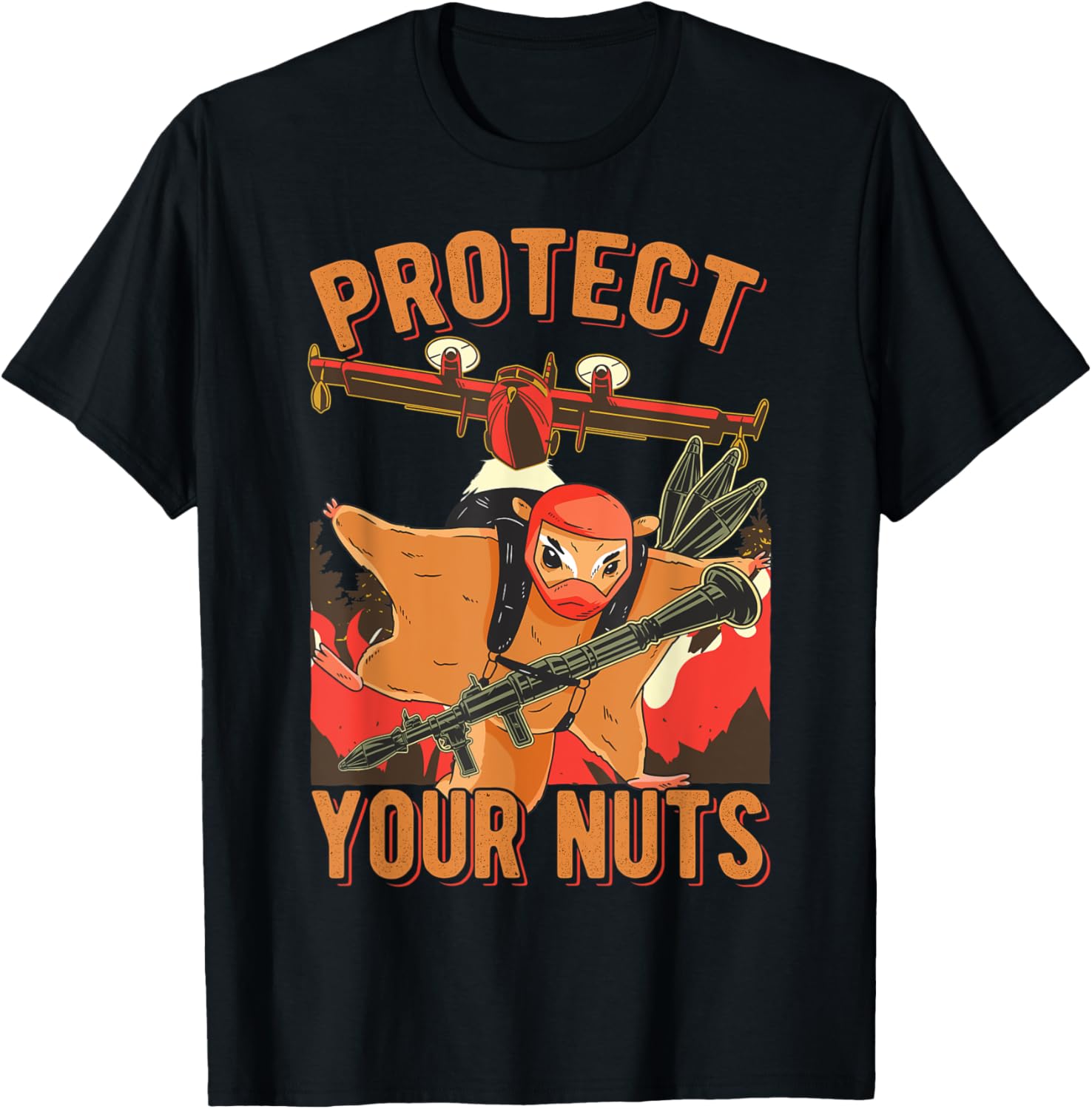 Funny Squirrel Protect Nuts Gun Squirrels