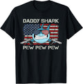 Daddy Shark Pew Usa Dad Pistol Joke Funny Mens Gun