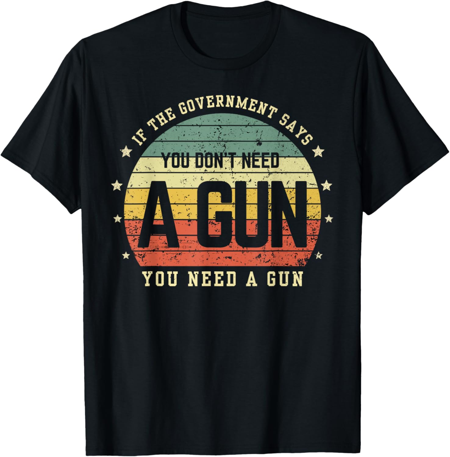 If Government Says You Dont Need A Gun Retro Sunset