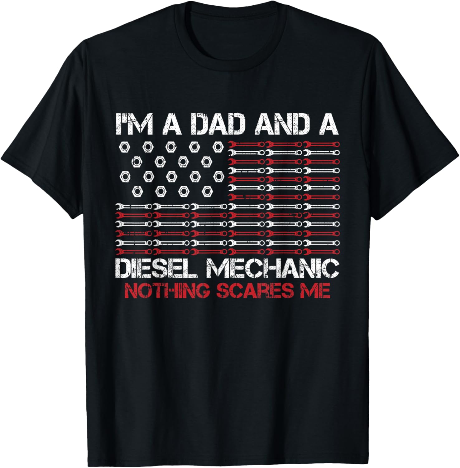Diesel Mechanic Dad Fathers Day Cool American Flag