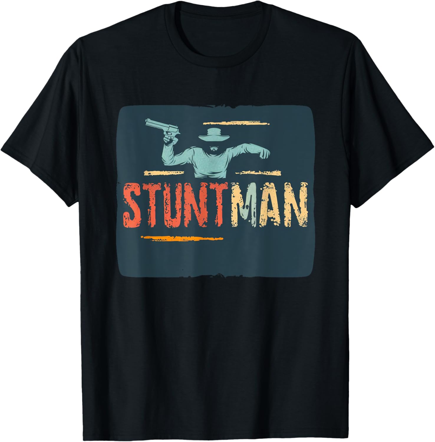 Cool Stuntman With Gun And Cowboy Hat