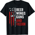 Beer Wings Guns Freedom Ar15 Bbq Usa Funny Mens Gun