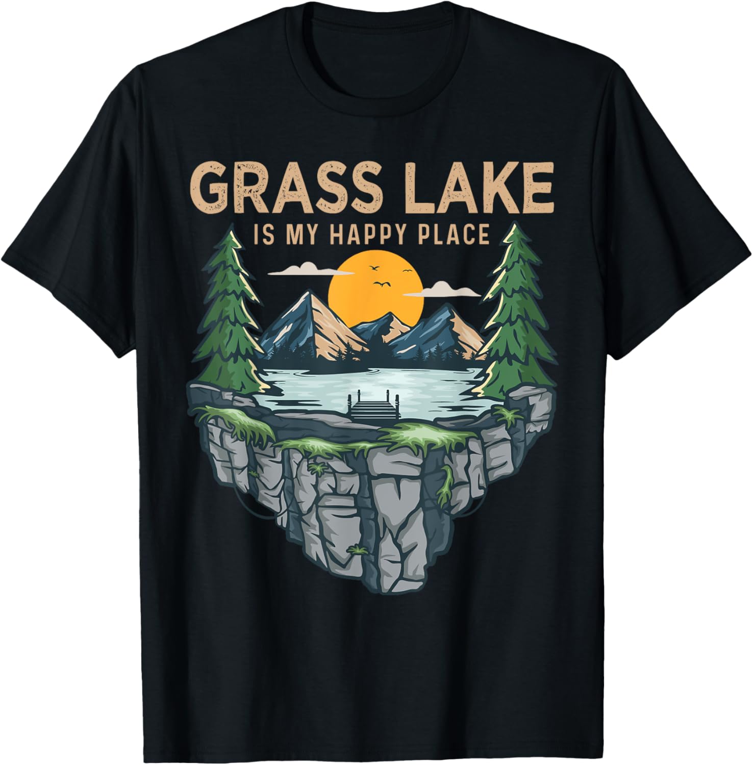 Fishing Boating Camping - My Happy Place Grass Lake