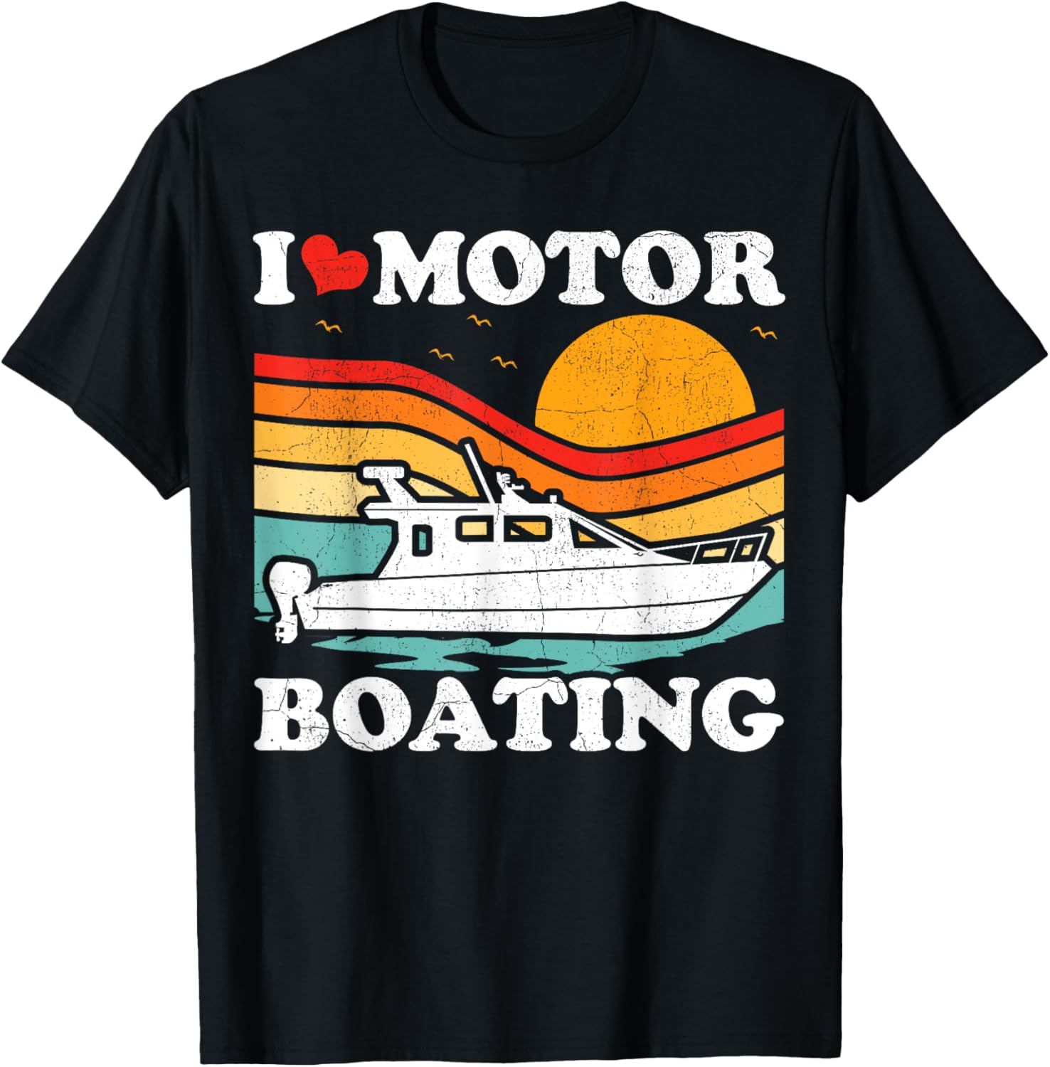 Vintage Pontoon Boat Pontooning I Love Motor Boating