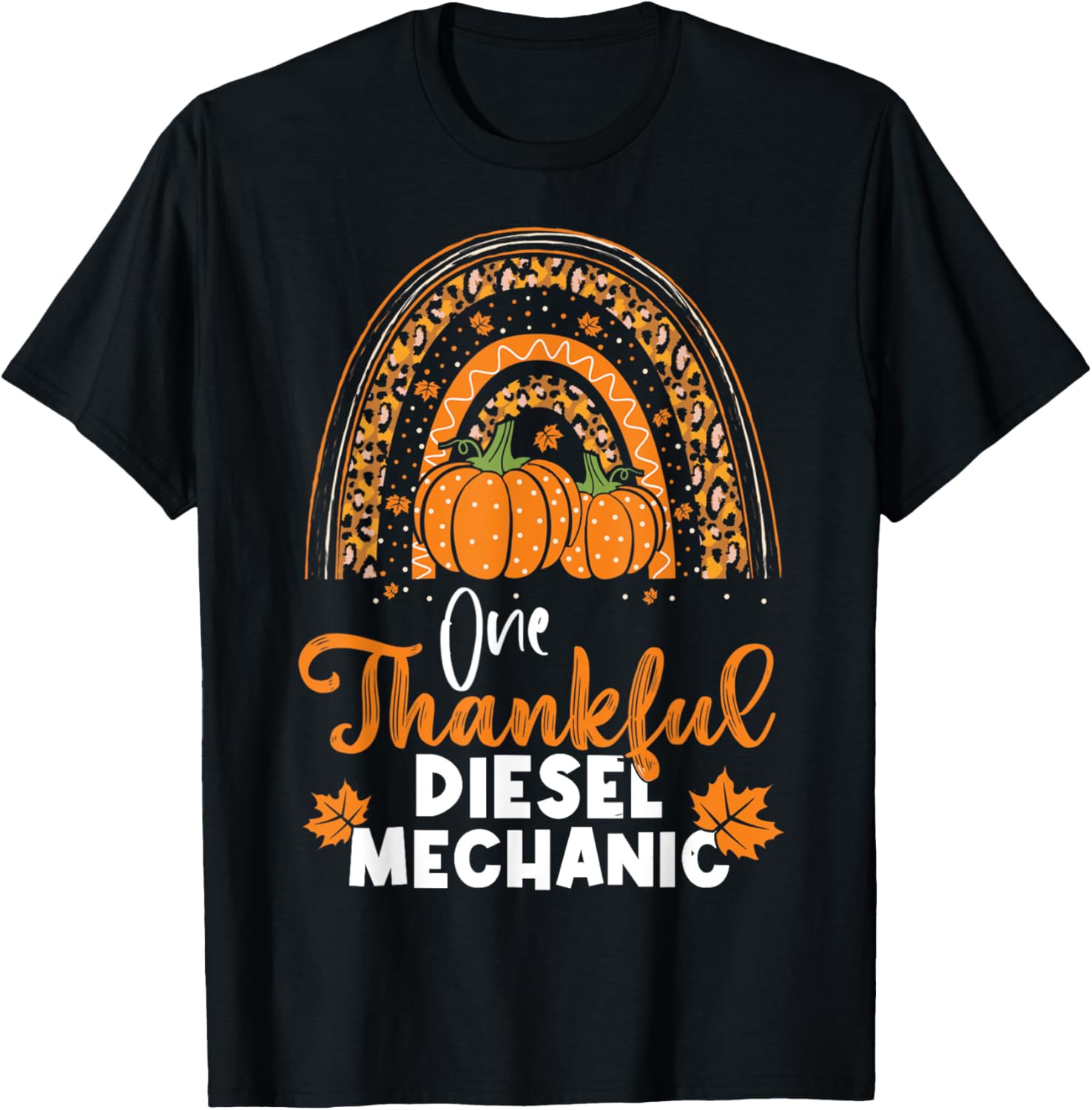Thankful Diesel Mechanic Rainbow Boho Thanksgiving Day