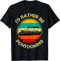 I D Rather Be Pontooning Vintage Retro Sunset