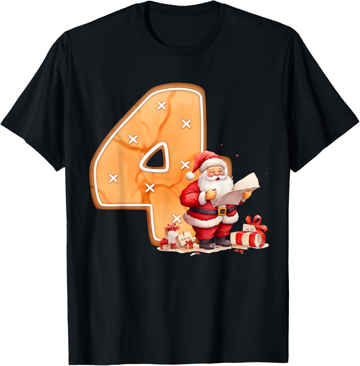 4 Year Old Christmas Gingerbread 4th Birthday Kid Cute Funny