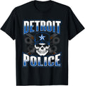 Detroit Michigan Pd Policeman Graphic Skull Guns Thin Blue