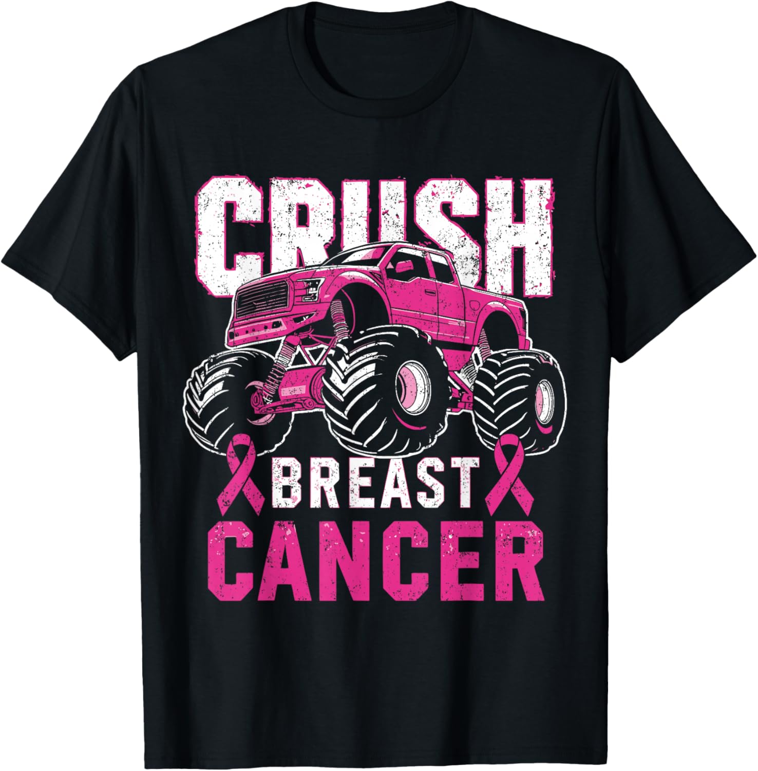 Monster Truck Pink Breast Cancer Awareness Kids Toddler Boys