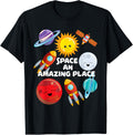 Space An Amazing Place Sun Moon Mars Short Sleeved