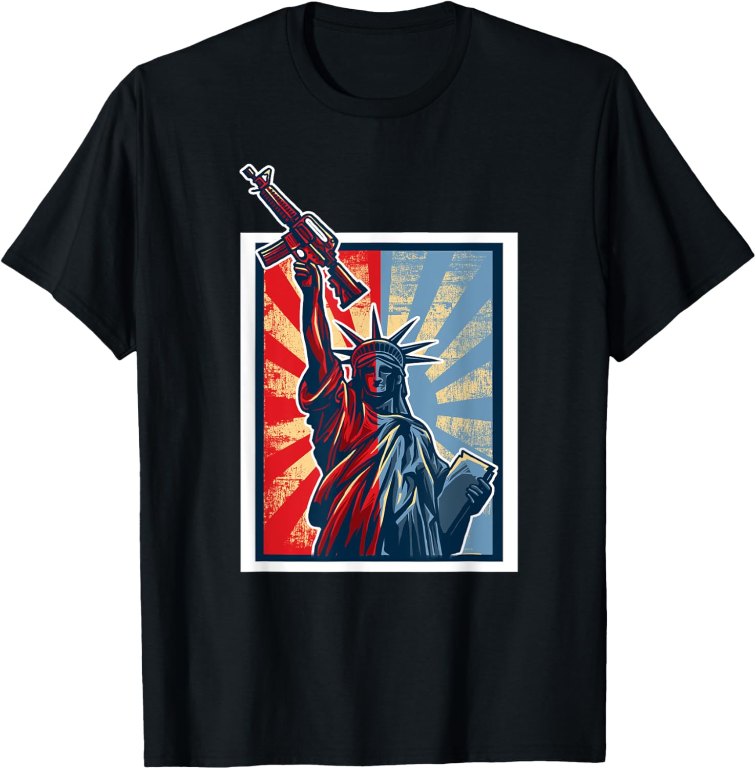 America Usa Statue Of Liberty With Weapon Gun